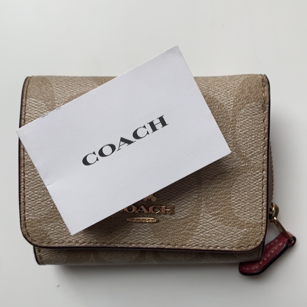 coach signature print small trifold wallet - Picture 6 of 6